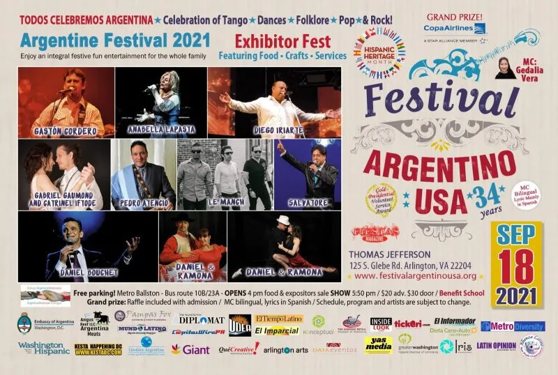 El Festival Argentino 2021 llega este sábado a Arlington, Virginia