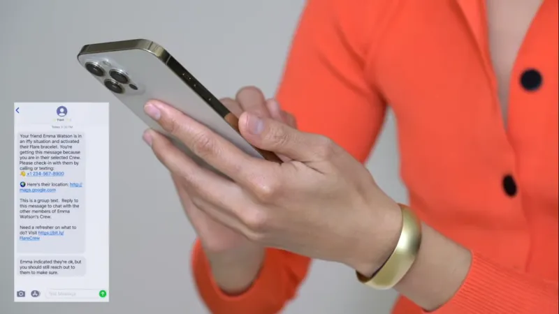 Flare es un brazalete que ofrece seguridad a las personas que lo usan, puede enviar tu ubicación o llamar al 911 por medio de