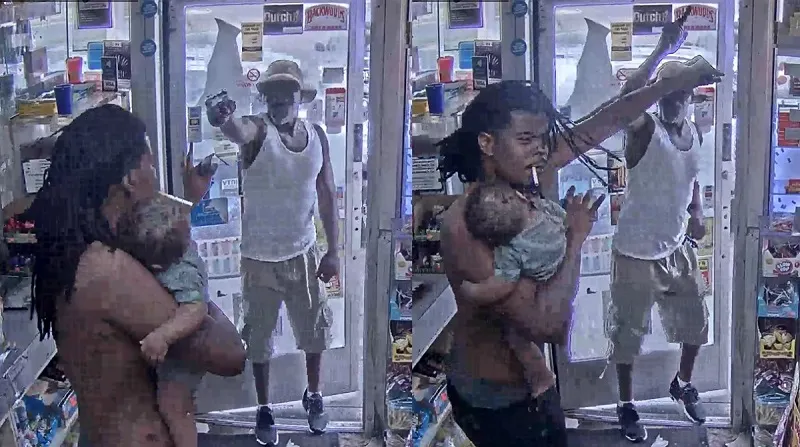 Padre con bebé en brazos enfrentó a hombre armado en gasolinera en Detroit