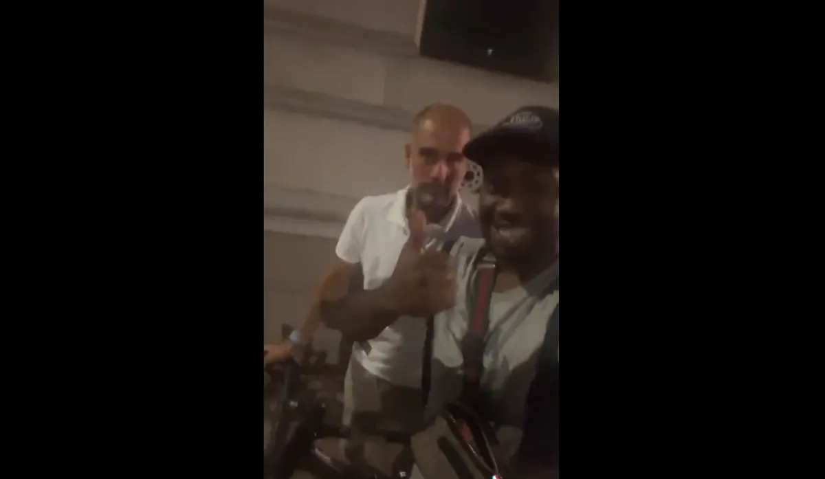 Guardiola huye de fanático pensando que quería robarle bicicleta