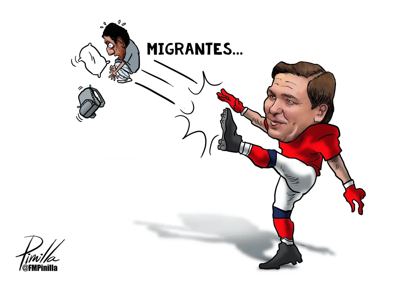 Caricatura | Ron DeSantis y los migrantes