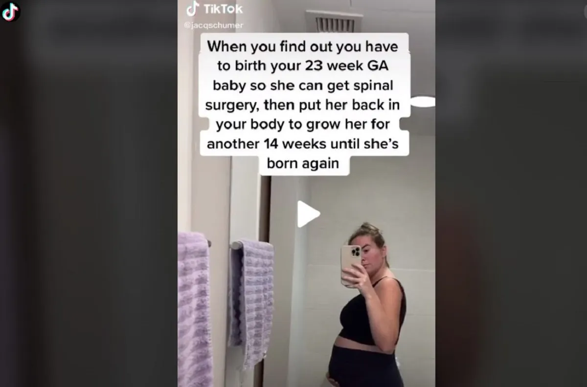 Embarazada se sometió a cirugía para operar a su bebé antes de nacer