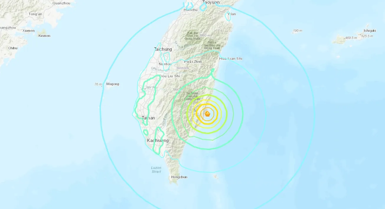 Terremoto de 6,6 grados golpea la costa este de Taiwán