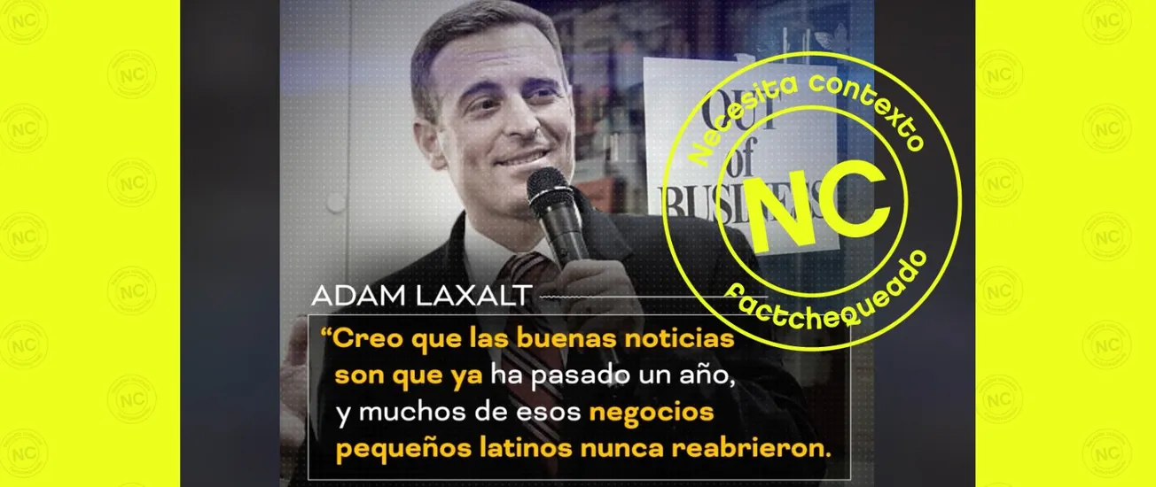 Necesita contexto la frase del candidato republicano de Nevada, Adam Laxalt, sobre el cierre de negocios latinos durante la pandemia