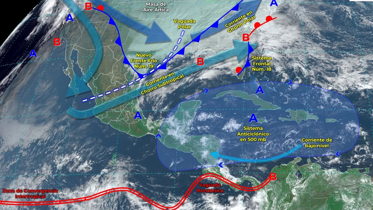 Onda gélida llega a México con temperaturas de 5 a 15 grados centígrados