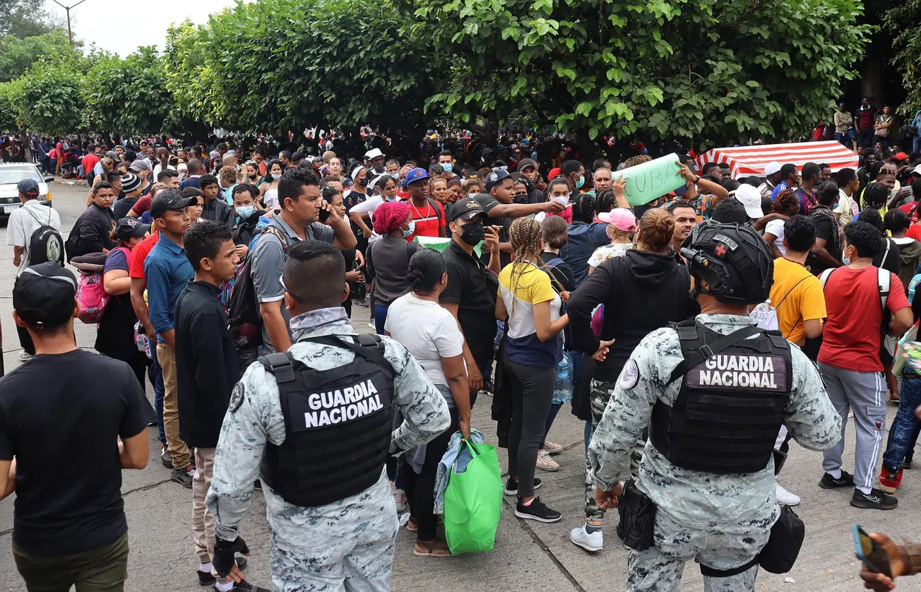 Migrantes de diversos países protestaron para pedir asilo en México
