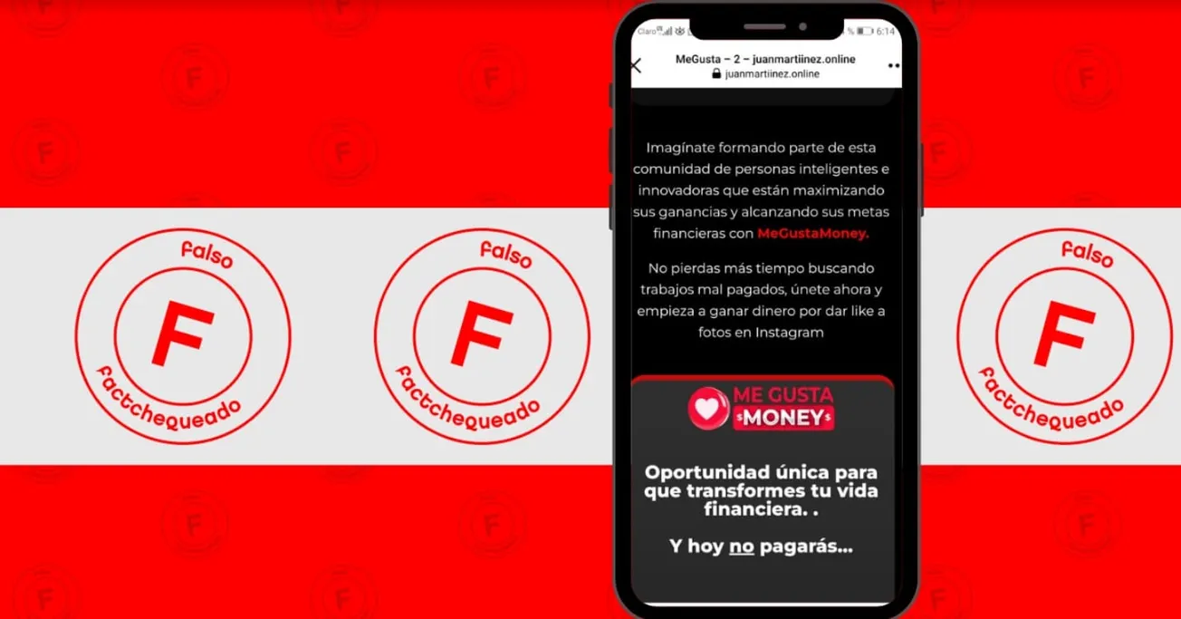 Cuidado con la oferta de dinero a cambio de likes en redes sociales del sitio MeGustaMoney: es un intento de fraude digital