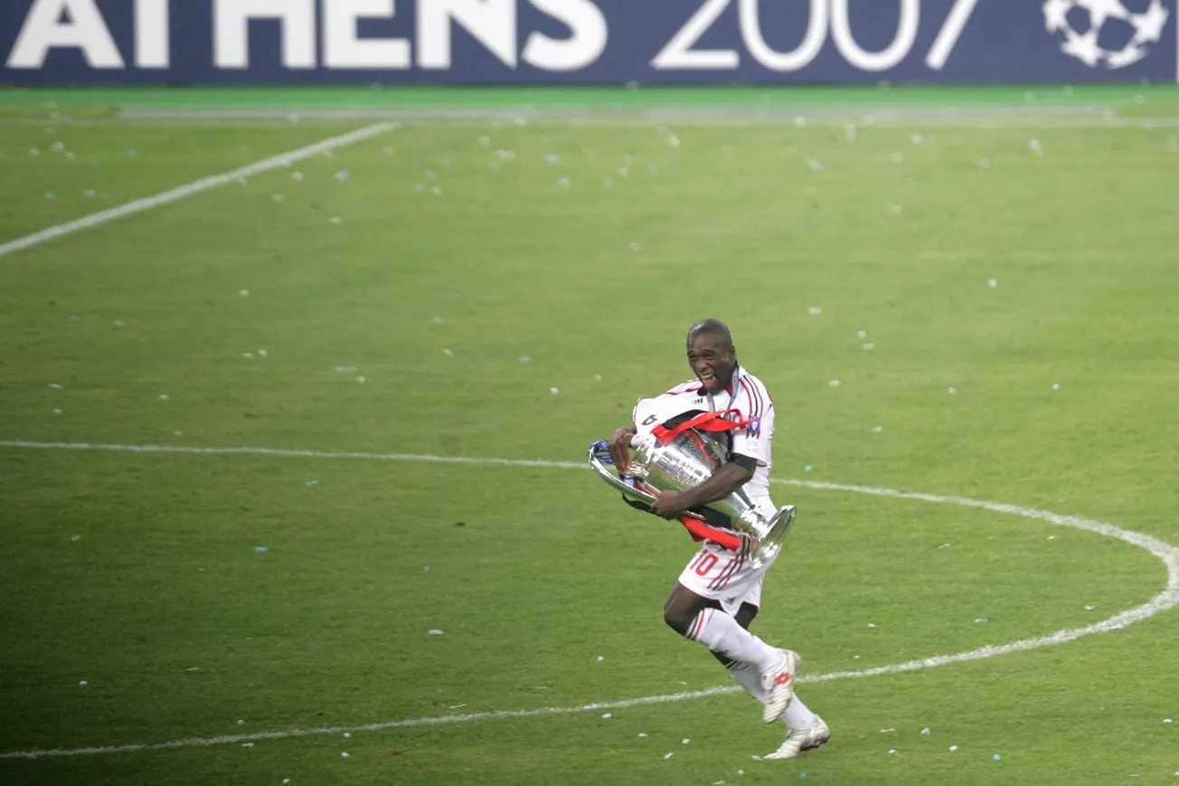 Clarence Seedorf tras ganar la Champions League con el Milan