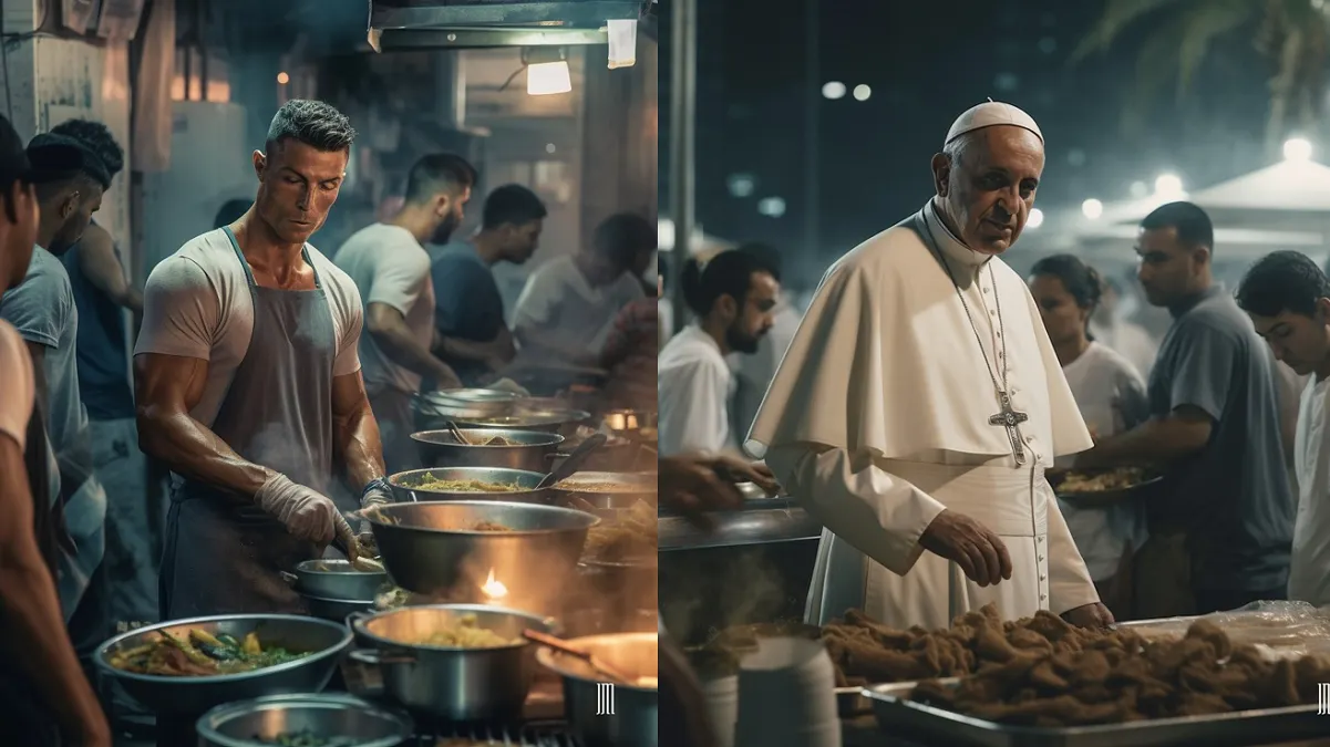 Cristiano Ronaldo, el papa Francisco y Will Smith, entre las personas que “aparecen” vendiendo comida en Dubai gracias a la I