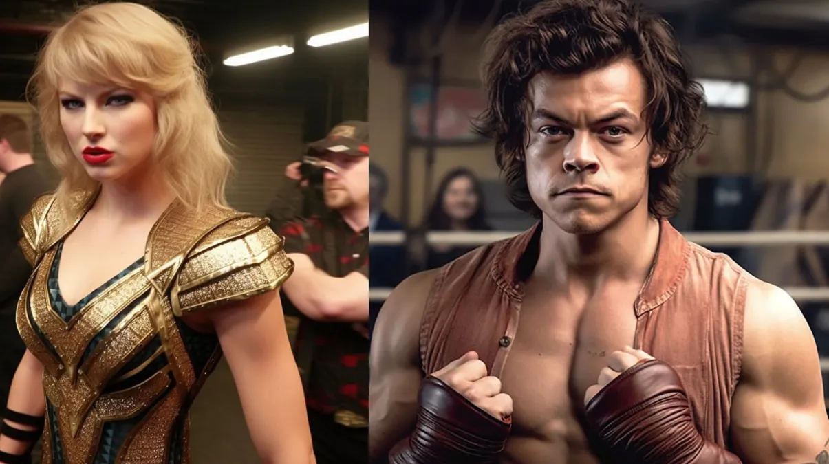 Inteligencia Artificial recrea a cantantes famosos como luchadores profesionales