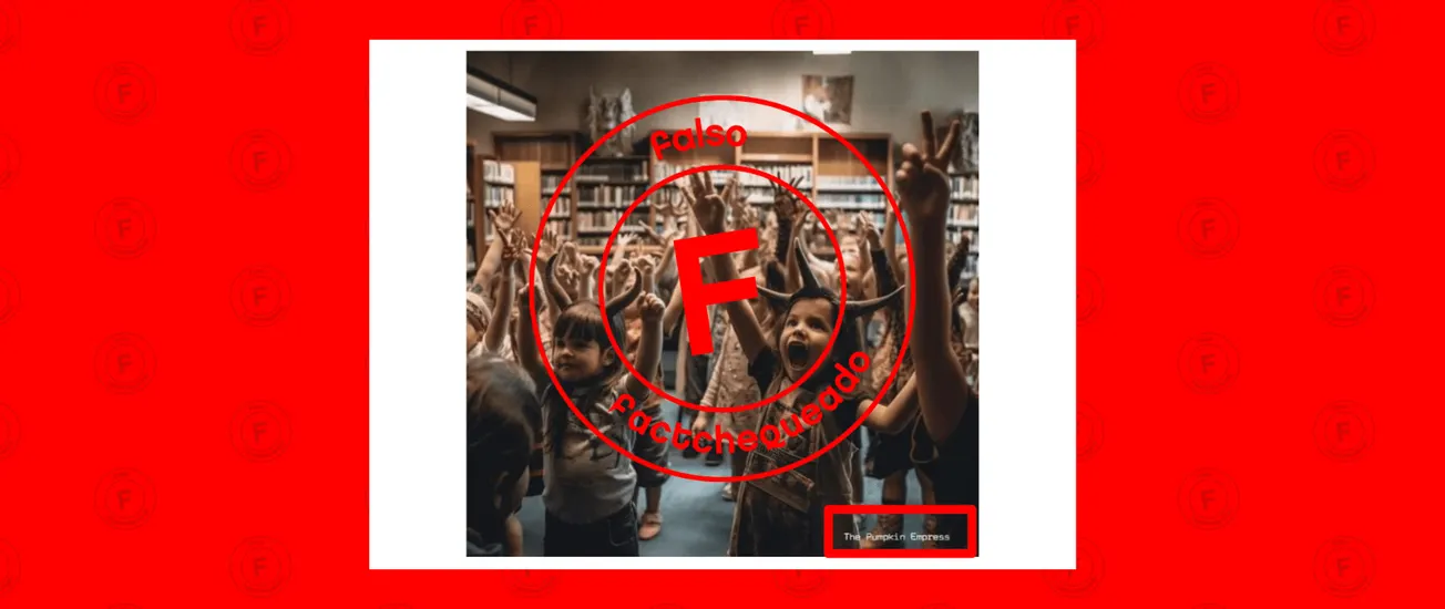 No, esas imágenes de enseñanza a niños de “rituales y adoración a Lucifer” no son reales