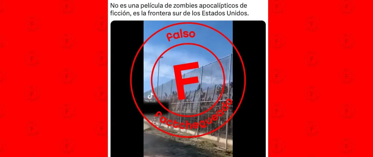 No, este video de migrantes escalando una valla no se grabó en la frontera sur de EEUU