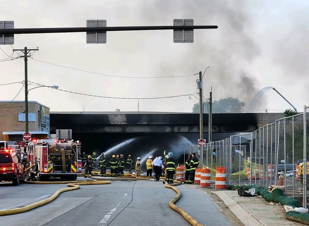 El incendio de un camión provoca el colapso de la Interestatal 95 de Filadelfia