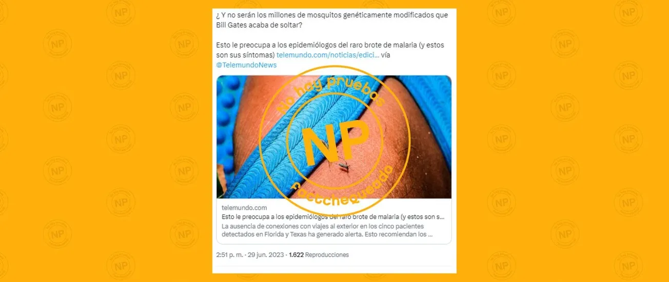 No hay evidencias de que los 5 casos de malaria transmitida localmente en EE. UU. hayan sido provocados por mosquitos modificados genéticamente y “soltados” por Bill Gates en Florida