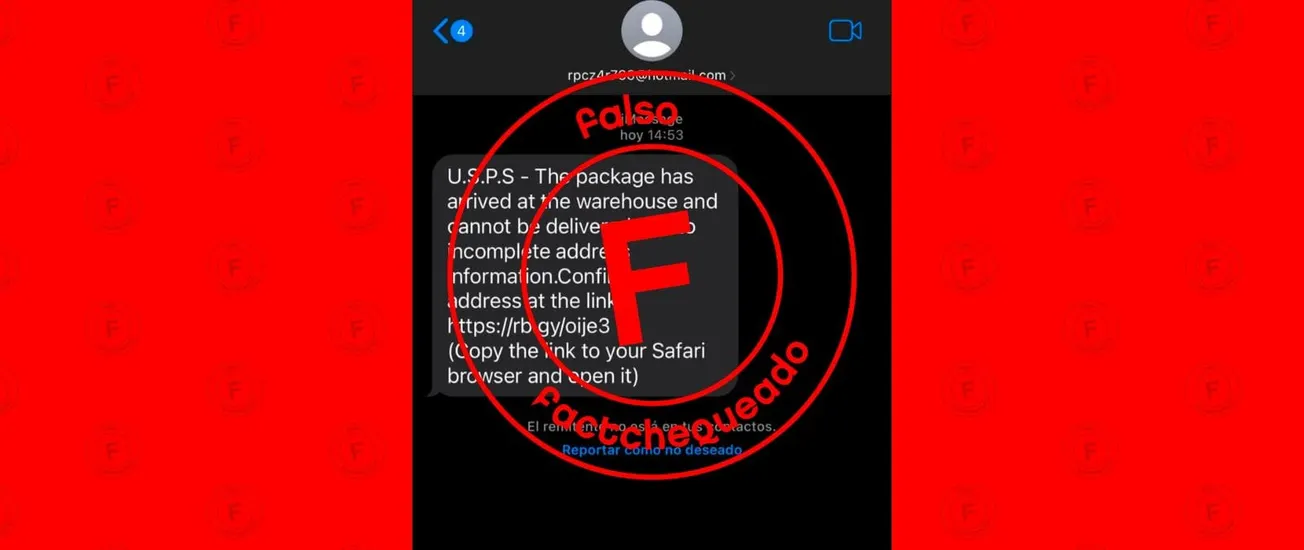 Cuidado con este mensaje que dice que hubo un problema con un delivery de USPS: es un scam
