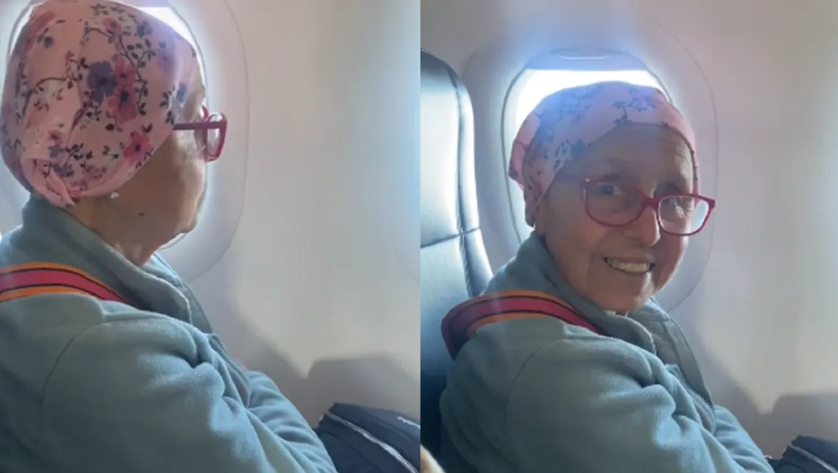 Piloto envía mensaje en pleno vuelo a una pasajera que venció el cáncer