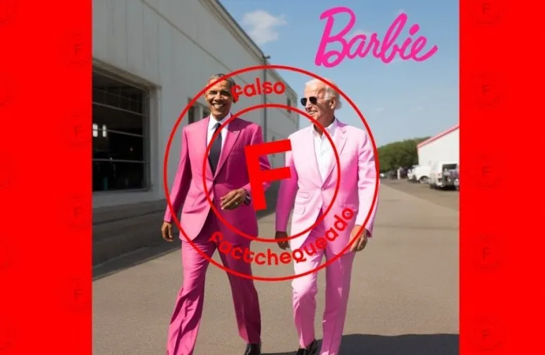 No, Obama y Biden no se vistieron de rosado por la película de Barbie