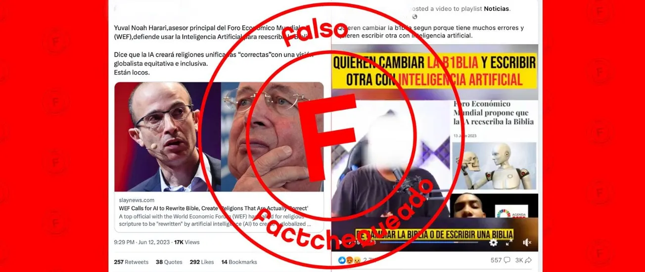 No, el Foro Económico Mundial no ha propuesto reescribir la Biblia con inteligencia artificial (IA)