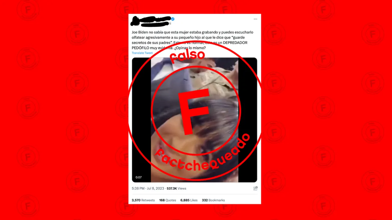 No, este video no muestra al presidente Biden “olfateado “agresivamente” a un bebé: el audio fue editado