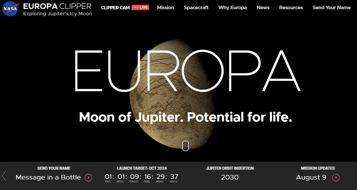 Misión espacial Europa Clipper
