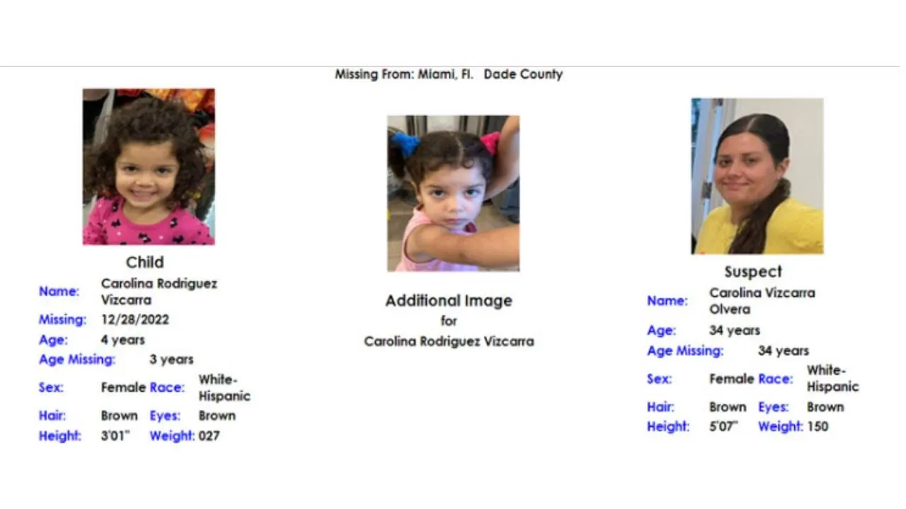 niña desaparecida en Miami
