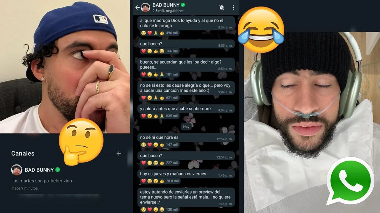 Bad Bunny canal de WhatsApp