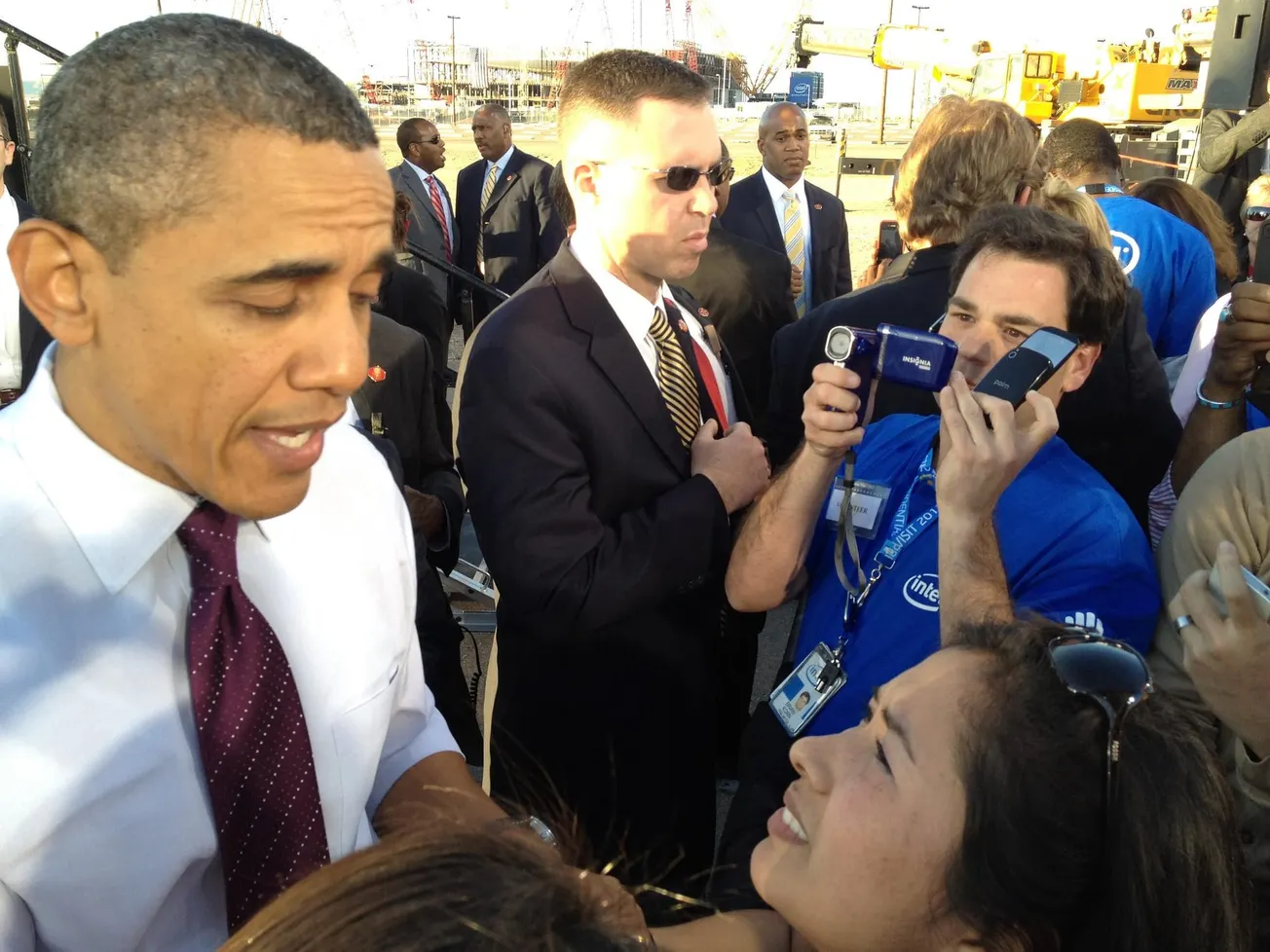 Dulce hablando con el expresidente Barack Obama.