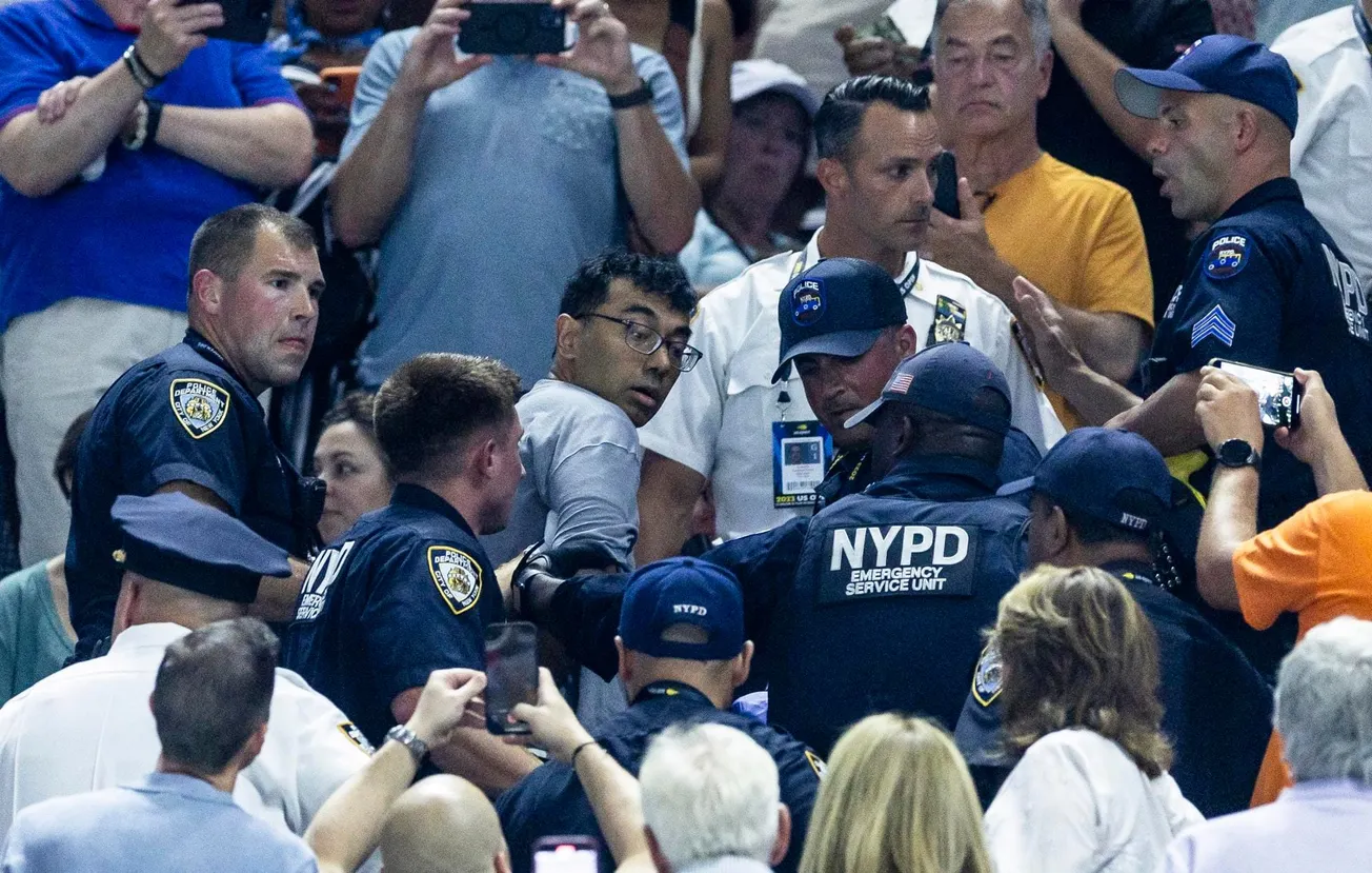 Un activista fue detenido por interrumpir el partido. El US Open de Estados Unidos se realiza entre el 28 de agosto y el 10 d