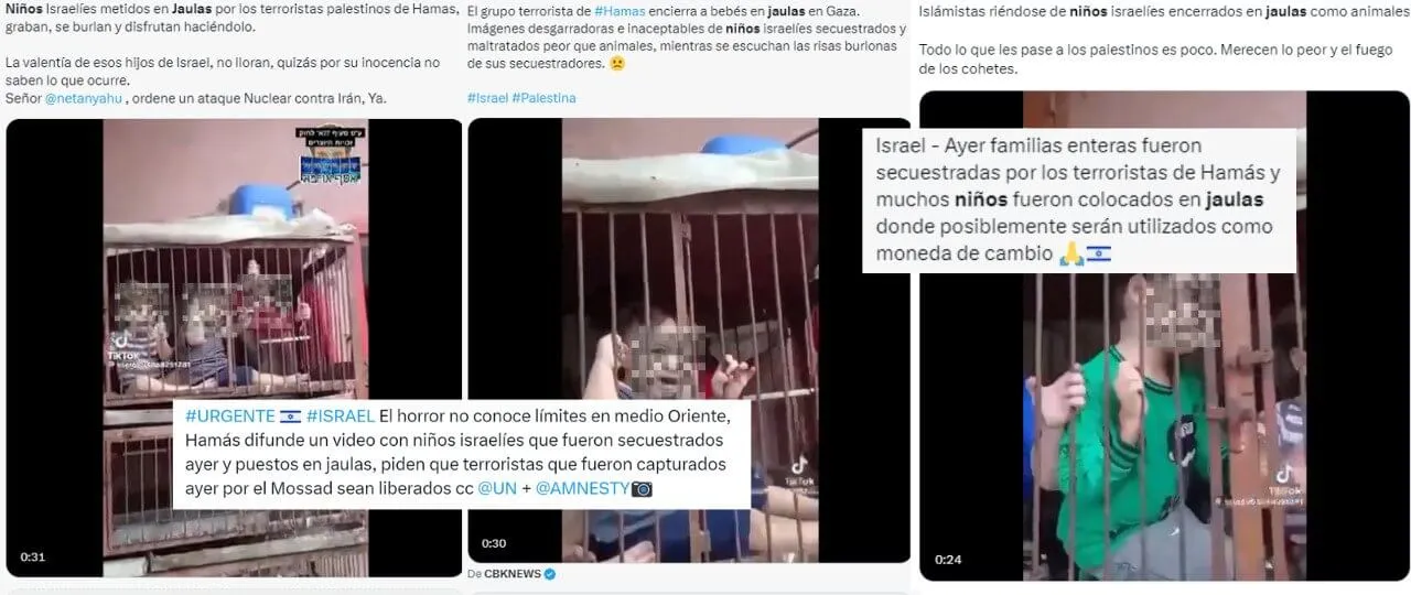 Qué sabemos sobre el video de unos niños en jaulas supuestamente capturados por Hamas