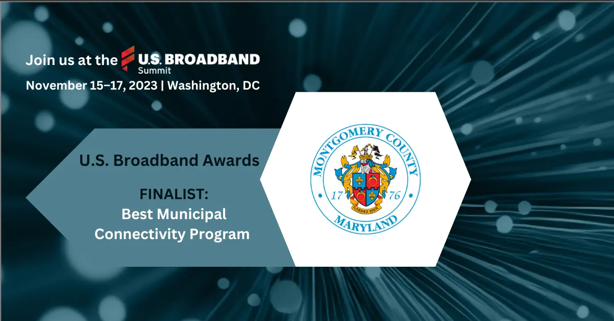 Condado de Montgomery es seleccionado como finalista del Premio de Infraestructura Técnica de Banda Ancha de EEUU 2023
