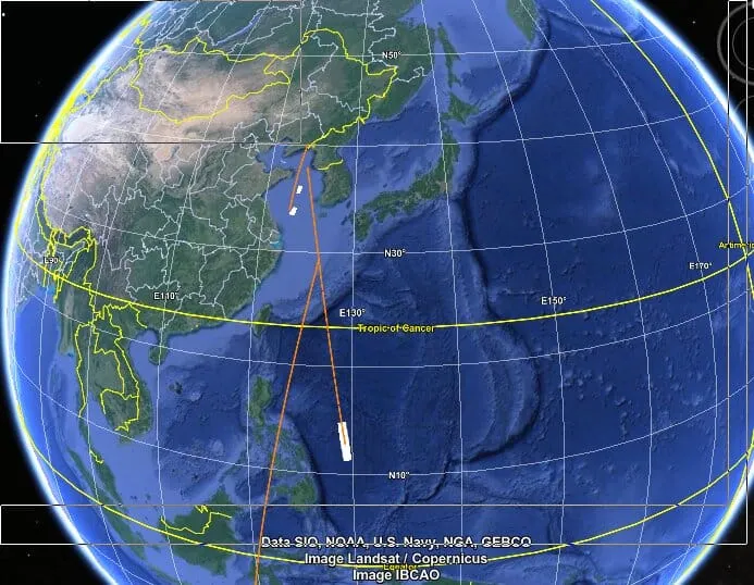 trayectoria del satélite norcoreano