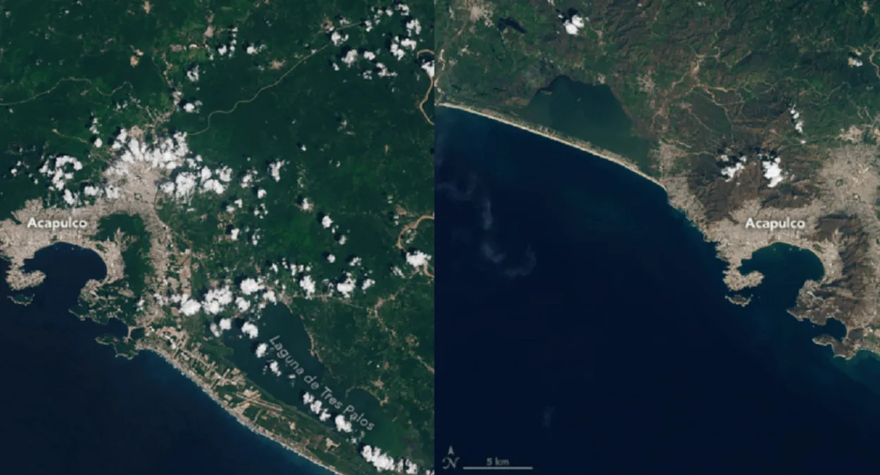 NASA comparte fotos de Acapulco del antes y después de Otis