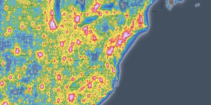 Washington D.C. declarado como el estado mas iluminado por luces de navidad desde el espacio