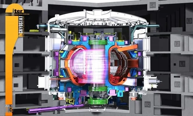 Vista interna del Tokamak, parte del Proyecto del Reactor Termonuclear Experimental Internacional con el que se espera lograr
