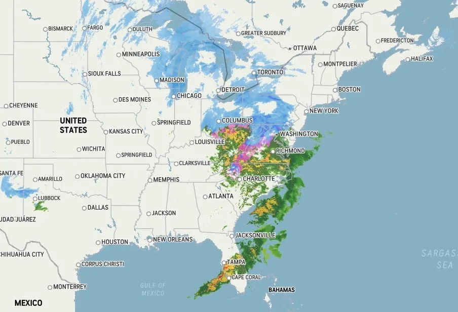 Pronóstico del tiempo para la primera tormenta invernal del año que afectará a mas de 30 millones de personas en el noreste d