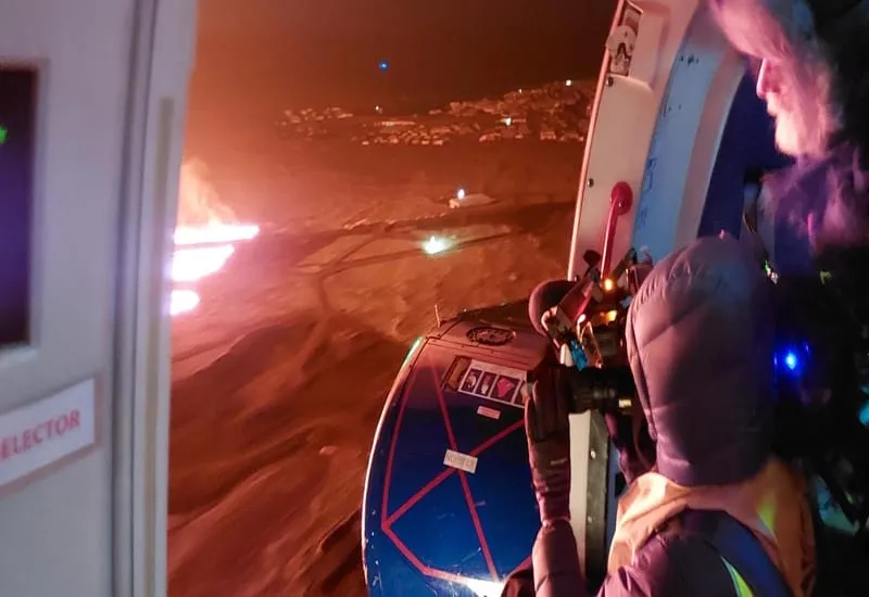 Erupción volcánica en Islandia. Foto de la Oficina Meteorológia de Islandia.