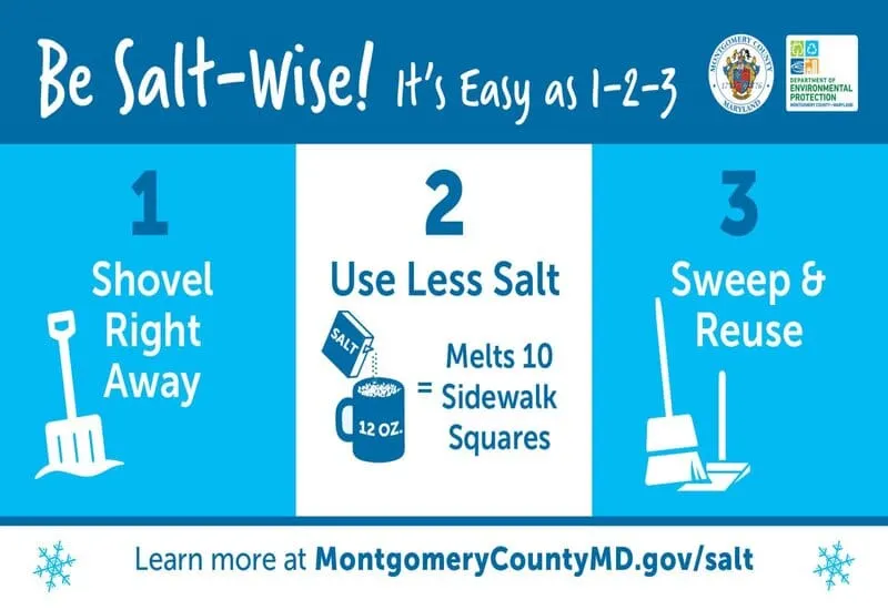 La campaña Salt Wise 2024 implementada por el condado de Montgomery y WSSC Water, tiene como propósito reducir el uso de sal