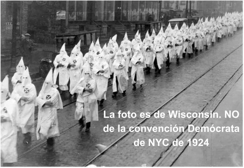 KKK 1924. No es Convención Demócrata de NYC de 1924