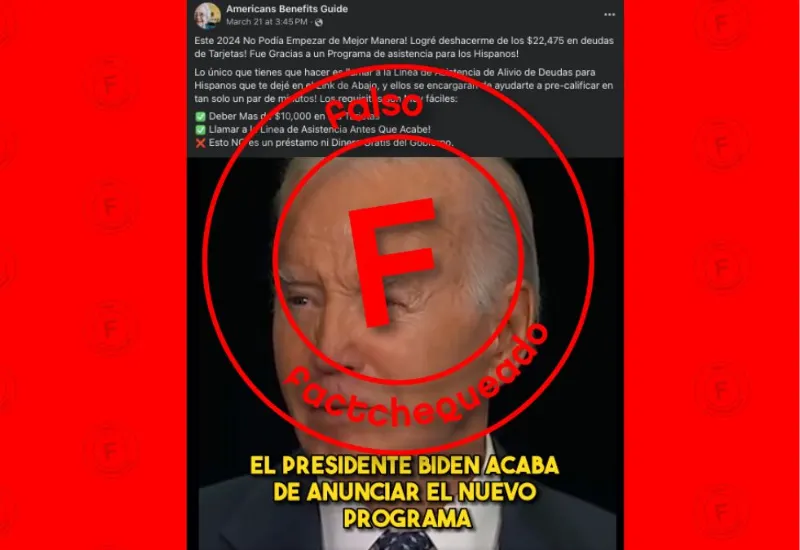 No, Biden no anunció un programa para ayudar a los hispanos con sus deudas de tarjetas