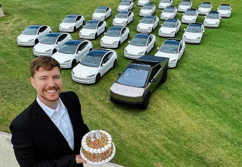 ¡Gana un Tesla! MrBeast sortea 26 Teslas por su cumpleaños