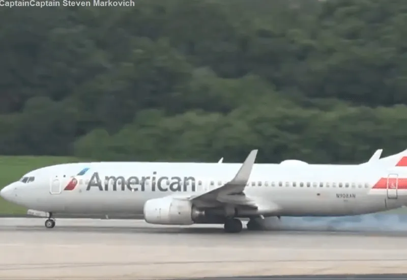 VIDEO | Avión Boeing 737 de American Airlines sufrió una explosión en un neumático tras despegar