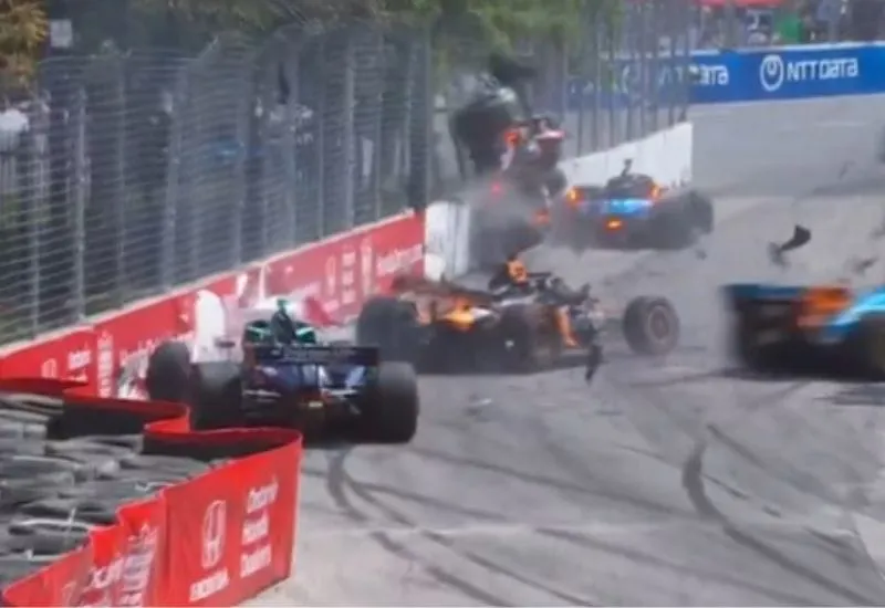 VIDEOS | Impactante accidente de Pato O'Ward en IndyCar deja 6 autos fuera