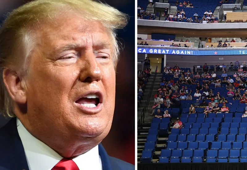 Trump criticó un video en el que se ven asientos vacíos durante su mitín