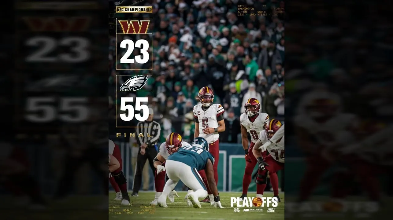 Los Washington Commanders pierden ante los Eagles en el NFL Championships