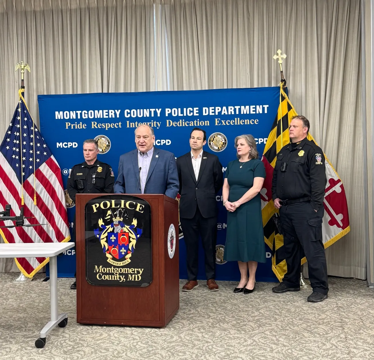 Anuncian expansión del programa "Drone como Equipo de Primera Respuesta" del Departamento de Policía del Condado de Montgomery al área de Bethesda