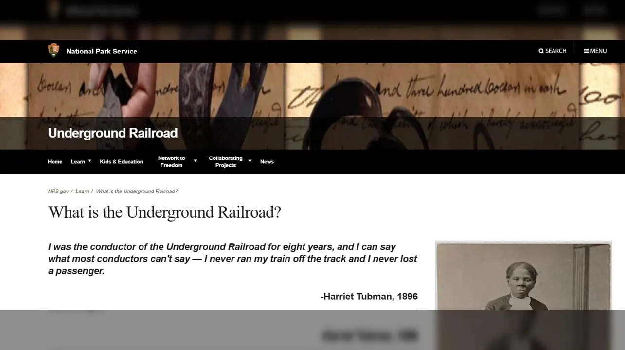 El Servicio de Parques Nacionales restableció el contenido de su página web sobre Harriet Tubman y el Ferrocarril Subterráneo