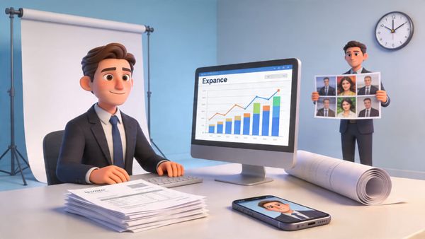 Comparaison du coût des portraits collaborateurs entre shooting traditionnel et solution automatisée, postes de dépense et gains de productivité