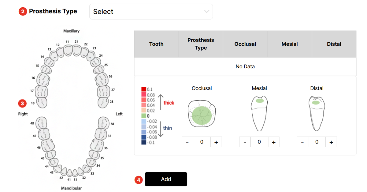 AMDC Human Design request screen for submitting dental restoration design cases to expert human designers.