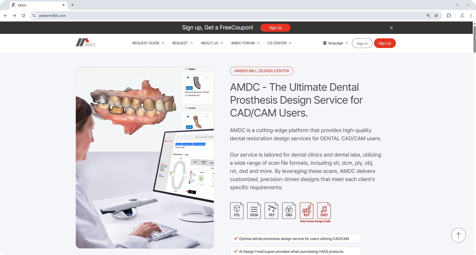 AMDC platform workspace screen 
