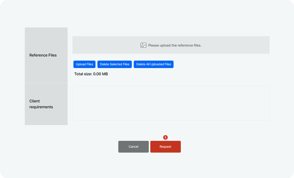 Adding reference files and client requirements to a Dental CAD Design Service order